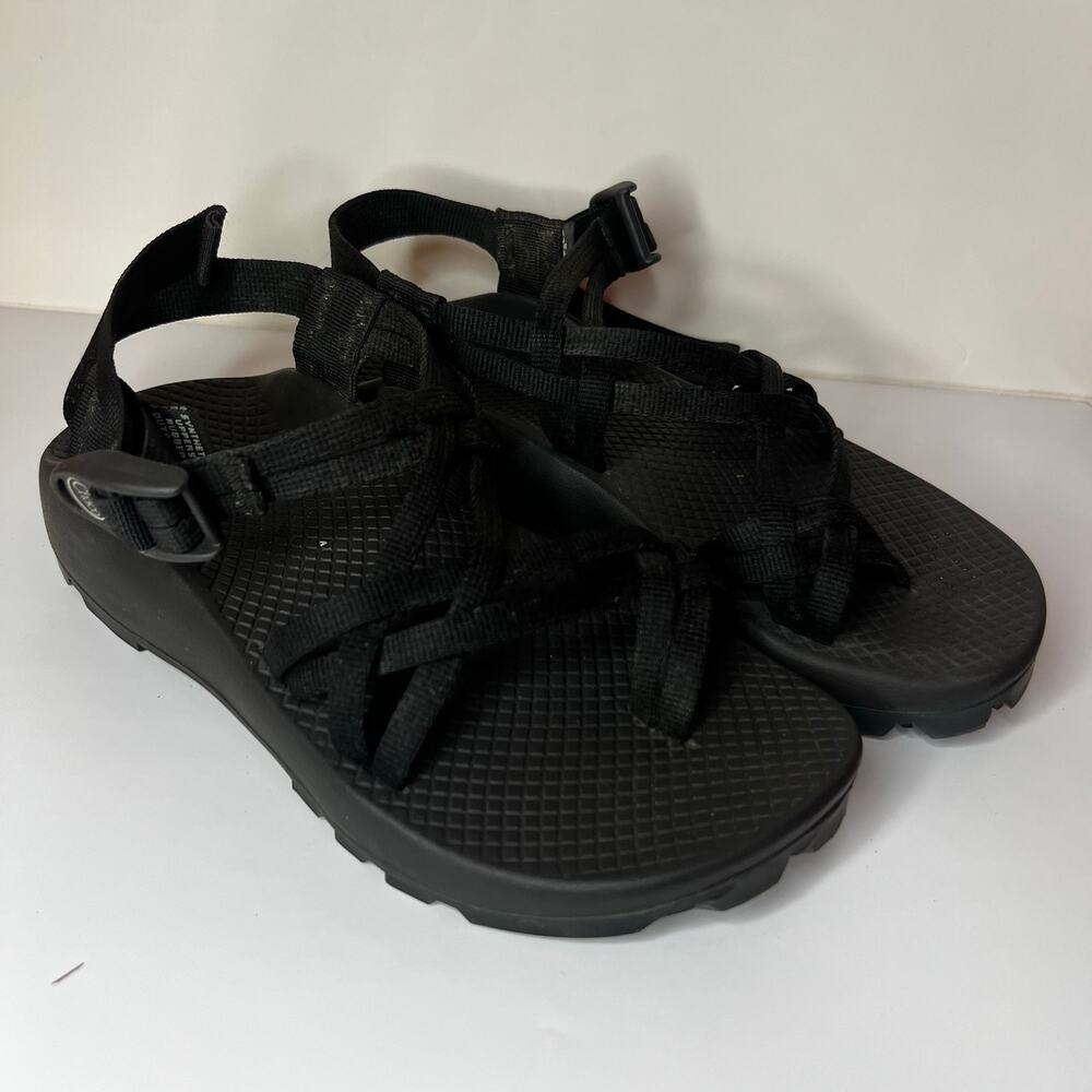 Chaco ZX2 Classic Black Double strap tie loop Hiking sandals WOMENS 6